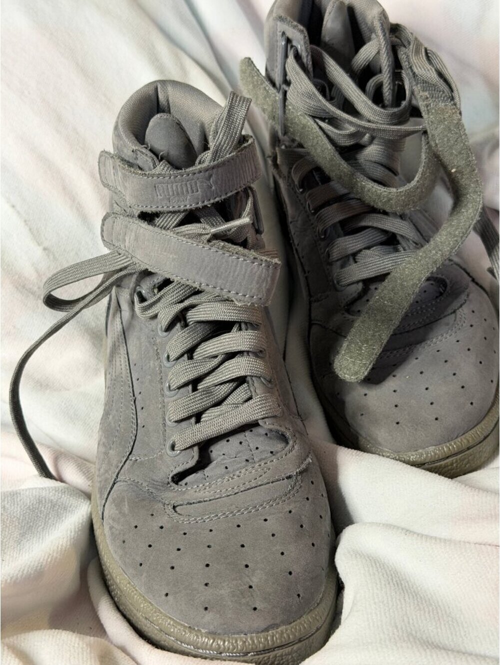 Puma Men's High-Top Sneakers Size 7.5 Gray - Picture 2 of 4